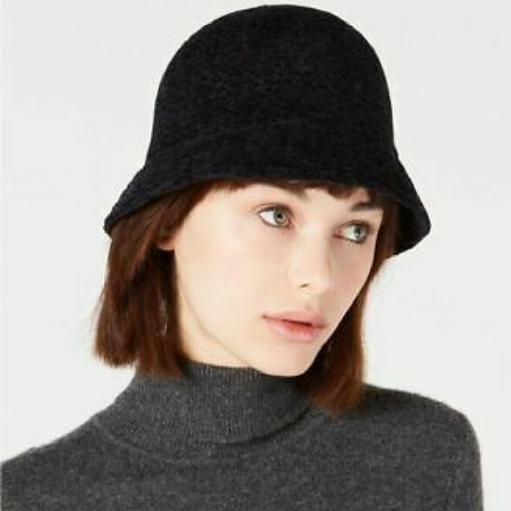 August Hats Women's Chenille Cloche Hat, Black